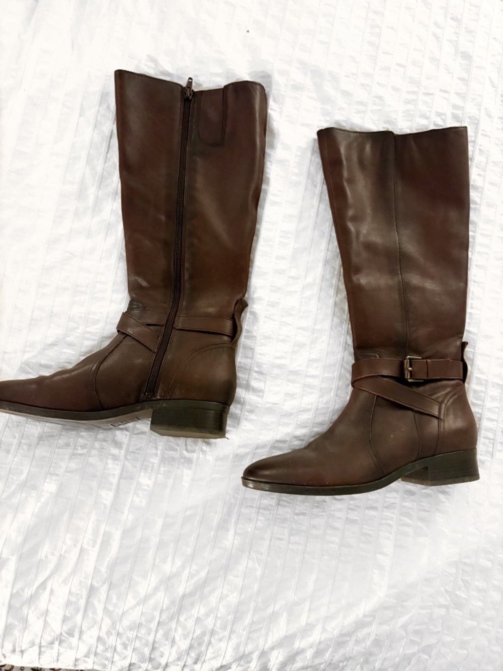 Leather Knee-High Riding Boots - Picture 3 of 8